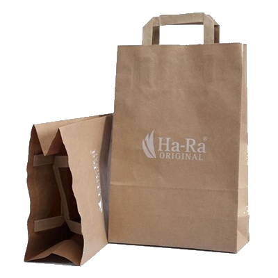 AS flat handle folded inside paper bag